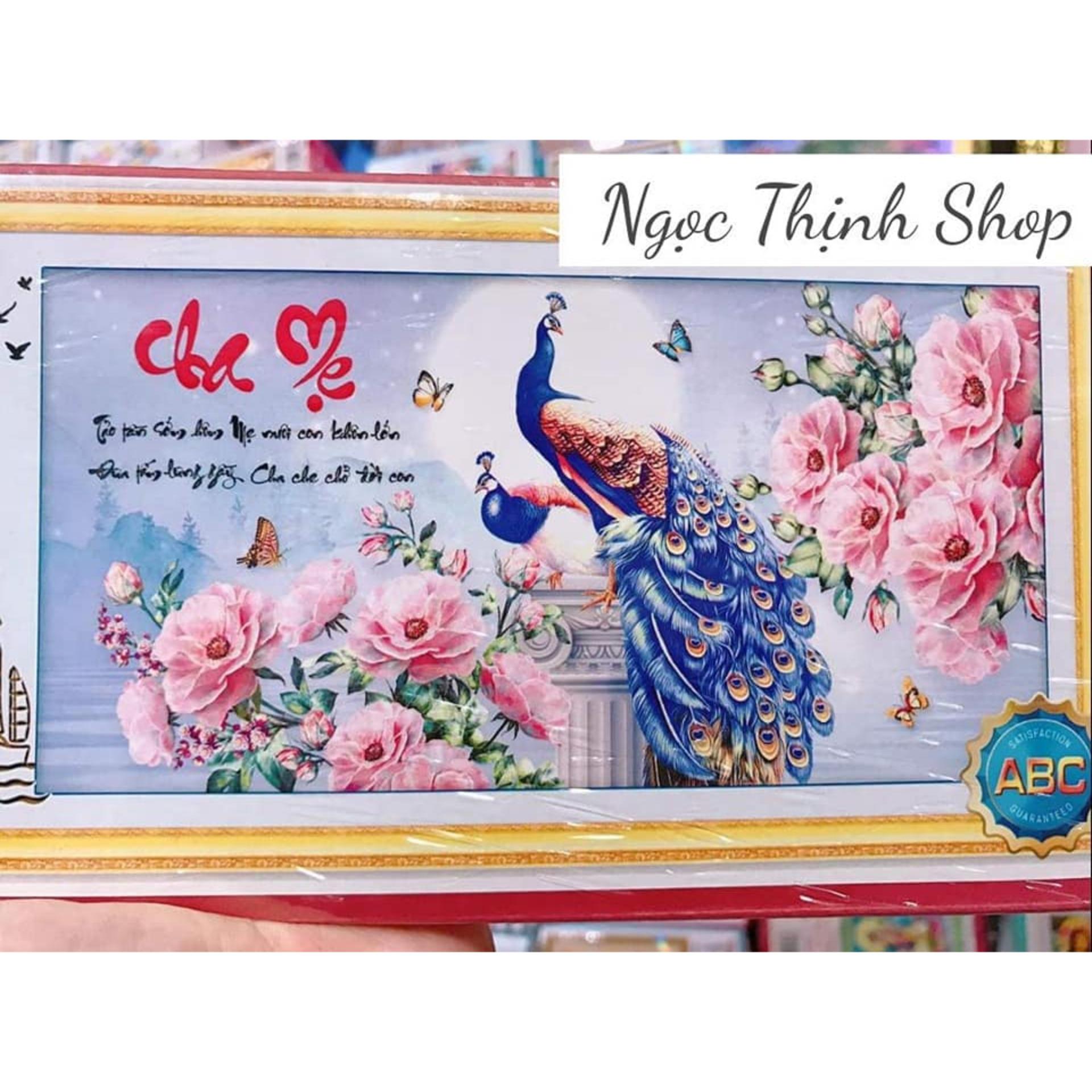 Tranh đính đá ch mẹ đôi công Y8161- 100x55cm- Ngocthinhshop