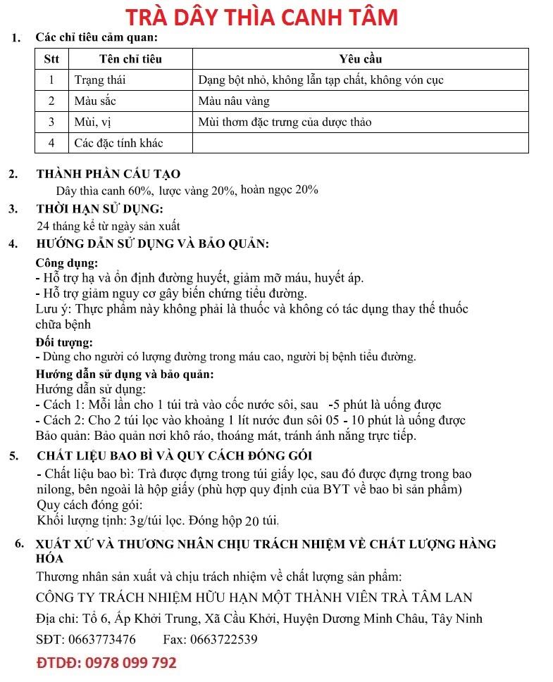 Trà Dây Thìa Canh Tâm Lan