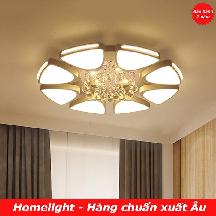 Đèn ốp trần Homelight - Đèn ốp trần Pha Lê OPLADY04-8 (3 màu - Dimmer)