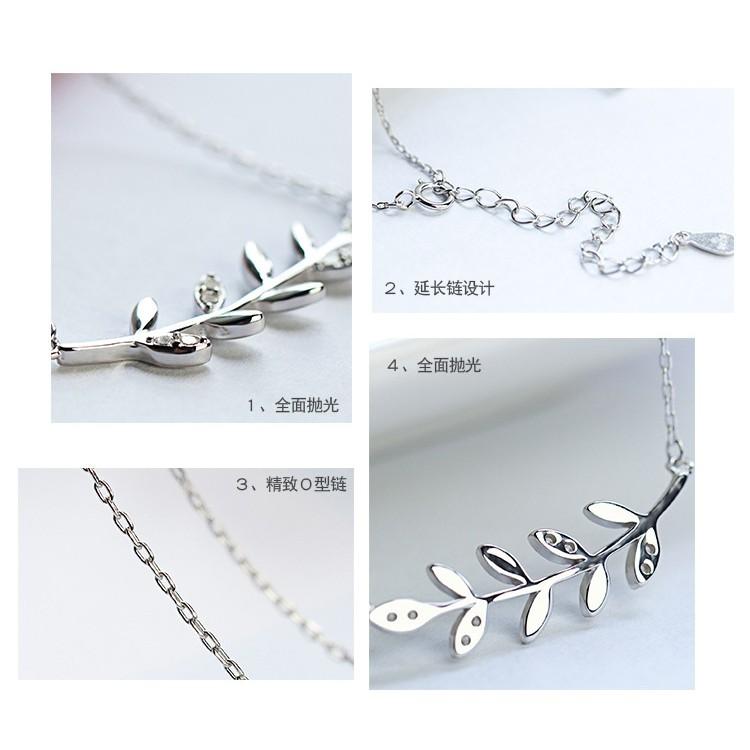 [HCM]Dây chuyền bạc hình lá Hàn Quốc
