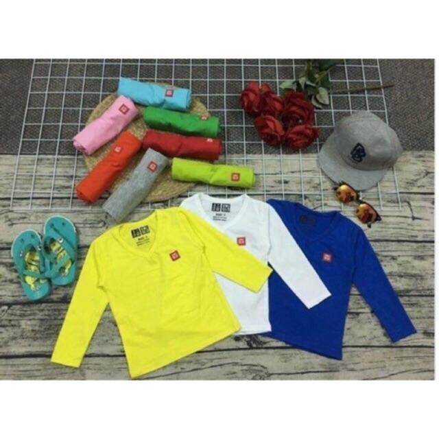 Combo 2 áo thun tay dài cổ tim cổ tròn b62