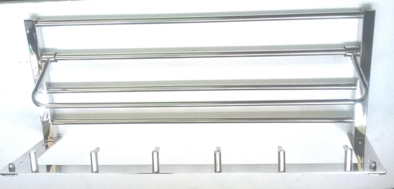 Kệ để khăn tắm đa năng có móc áo, chất liệu inox 304 cao cấp - phụ kiện nhà tắm - thiết bị vệ sinh -star