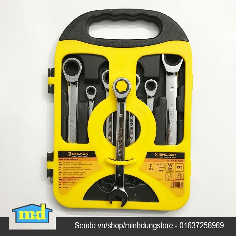 Bộ cờ lê vòng miệng tự lắc 8-19mm