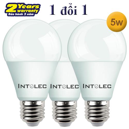 Bộ 3 bóng đèn Led Búp (Bulb) INTELEC 5W Ánh Sáng Trung Tính (Vàng - 4000K)