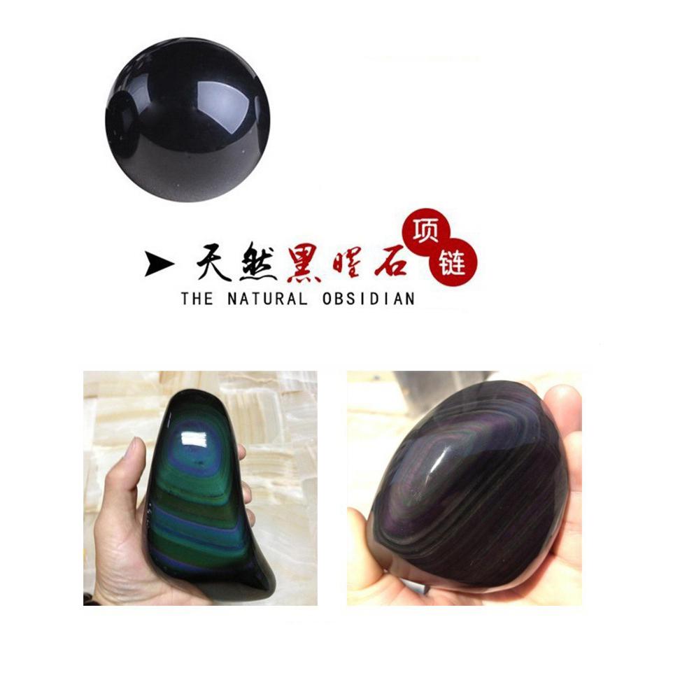 Vòng Cổ May Mắn Hạt Đá Phong Thủy Đá Núi Lửa Obsidian