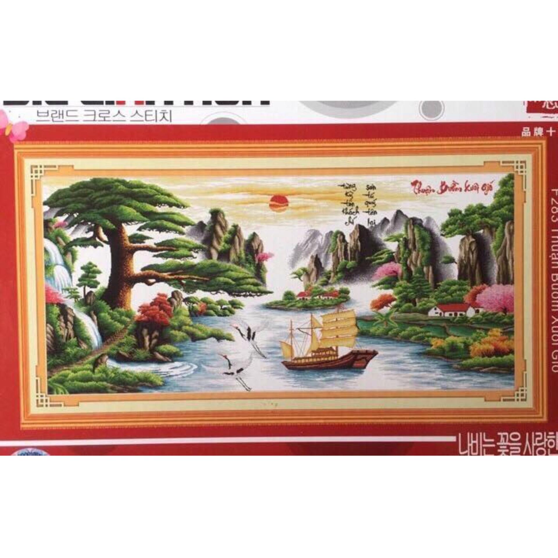 Tranh Thêu Chữ Thập Tùng nghênh khách YF319 Kích thước:168×78cm