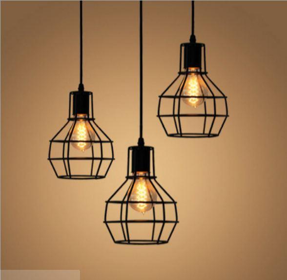 Đèn thả trần trang trí lồng sắt (bao gồm bóng LED chuyên dụng)