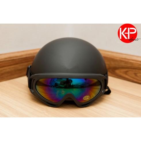 Nón Bảo Hiểm Có Kính Chống Tia UV (Black)