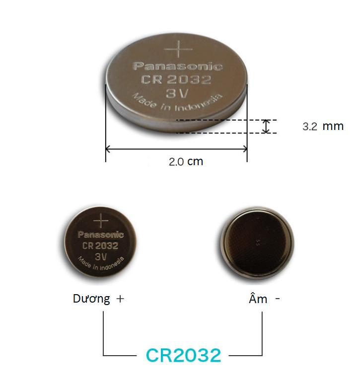 Pin CR2032 Panasonic 3V Lithium Vỉ 5 Viên