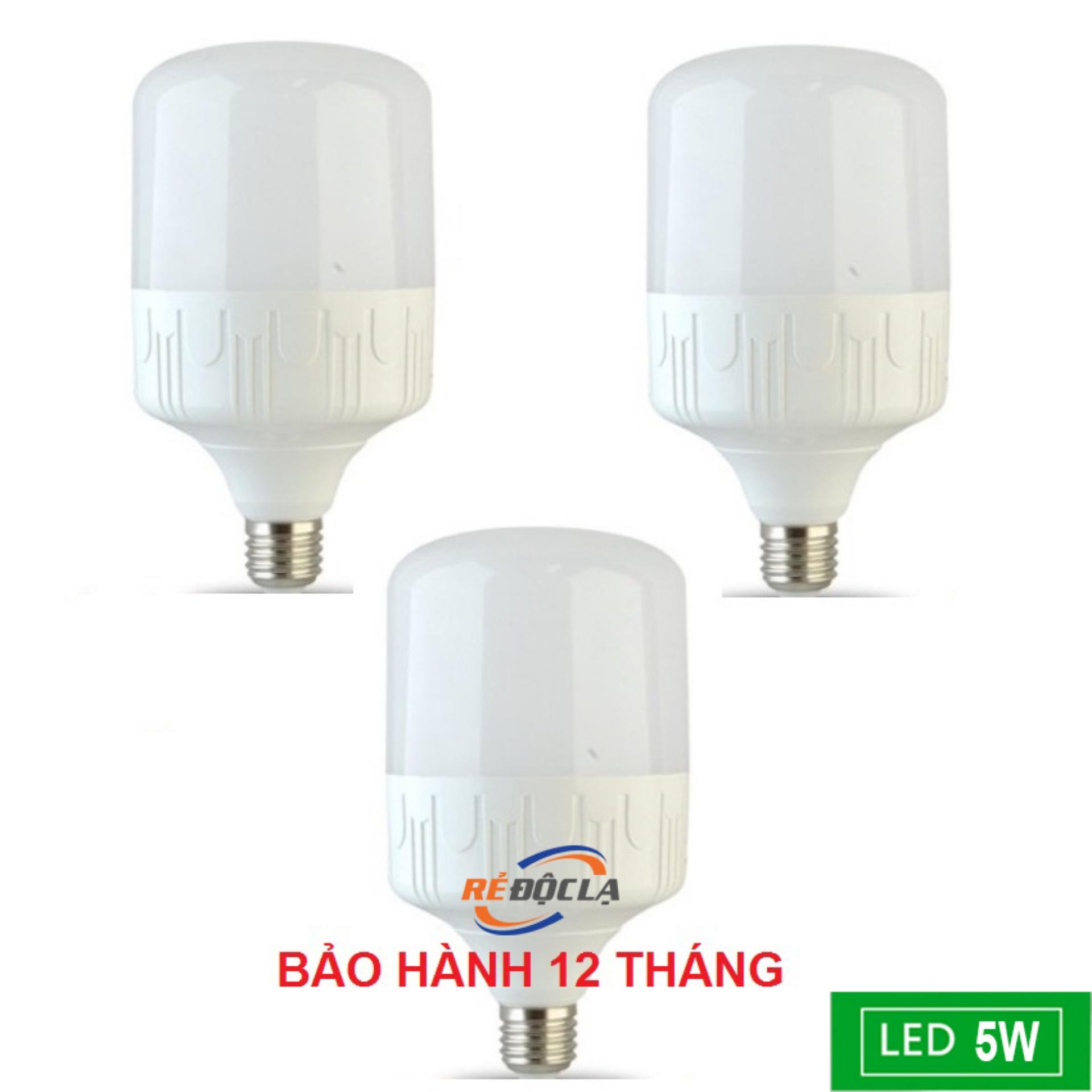 Bộ 3 Bóng đèn Led trụ công suất 5W Trắng