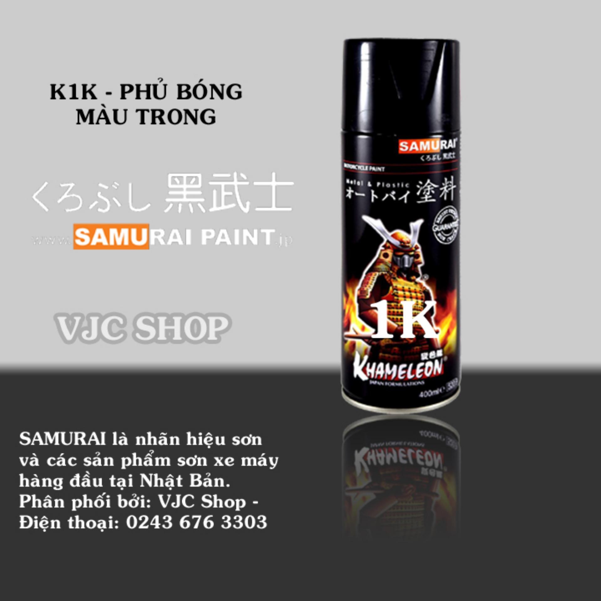 Chai sơn xịt sơn xe máy samurai màu trong k1k