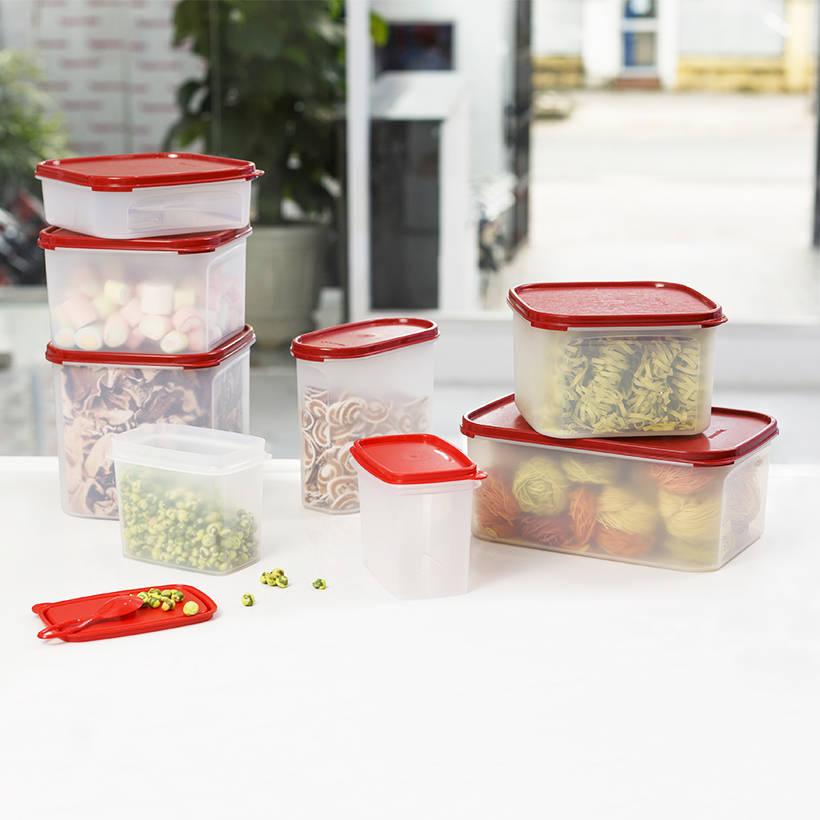 Bộ hộp kệ bếp Modular Mate Vuông & Oval set 8 Tupperware