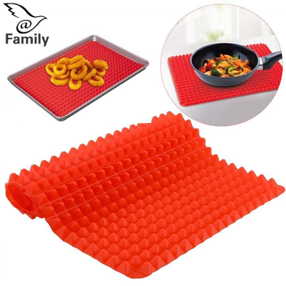 Big Family New Pyramid Non Stick Fat Reducing Silicone Mat Oven Microwave Baking Tray Tool^ - intl