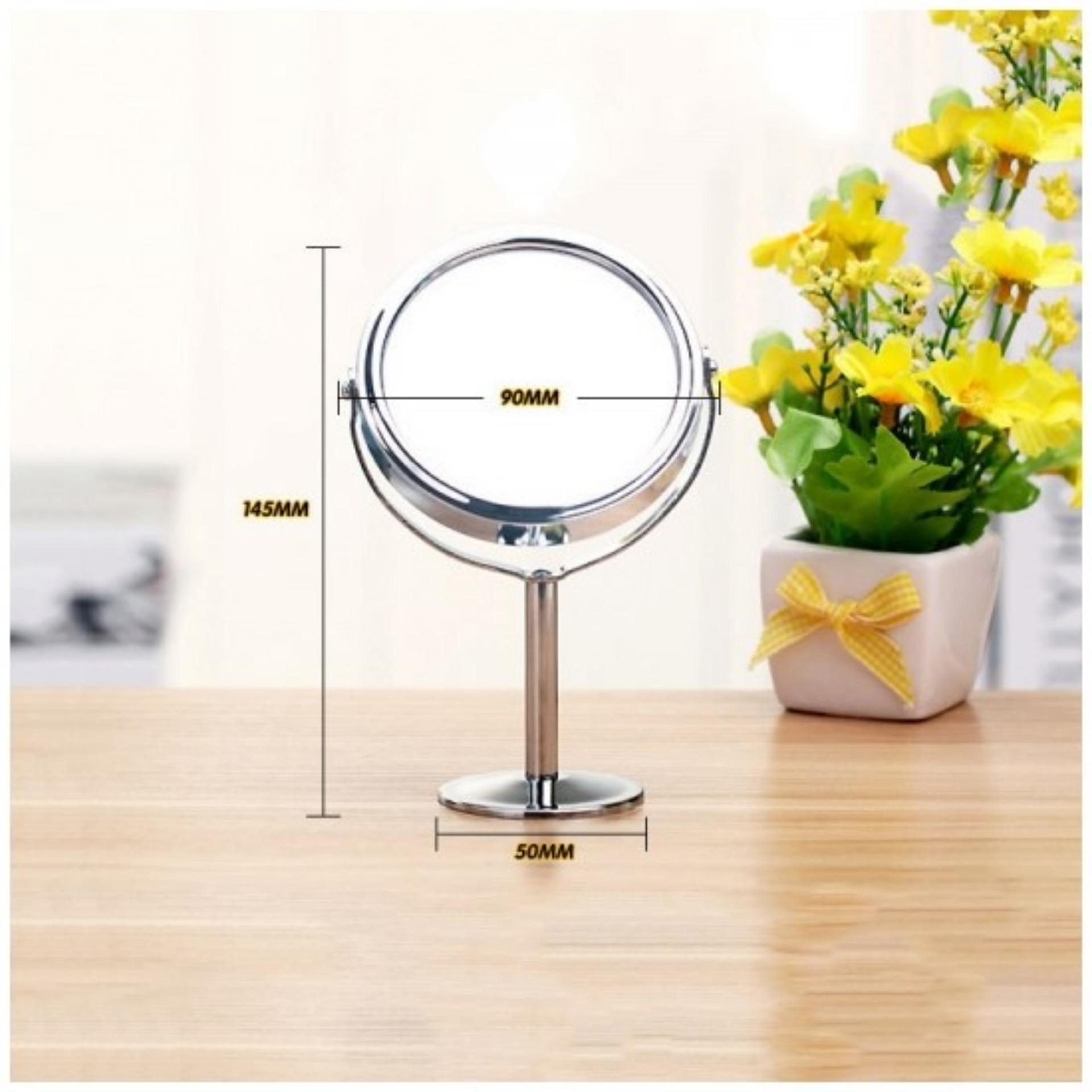 Gương soi trang điểm mini 2 mặt để bàn