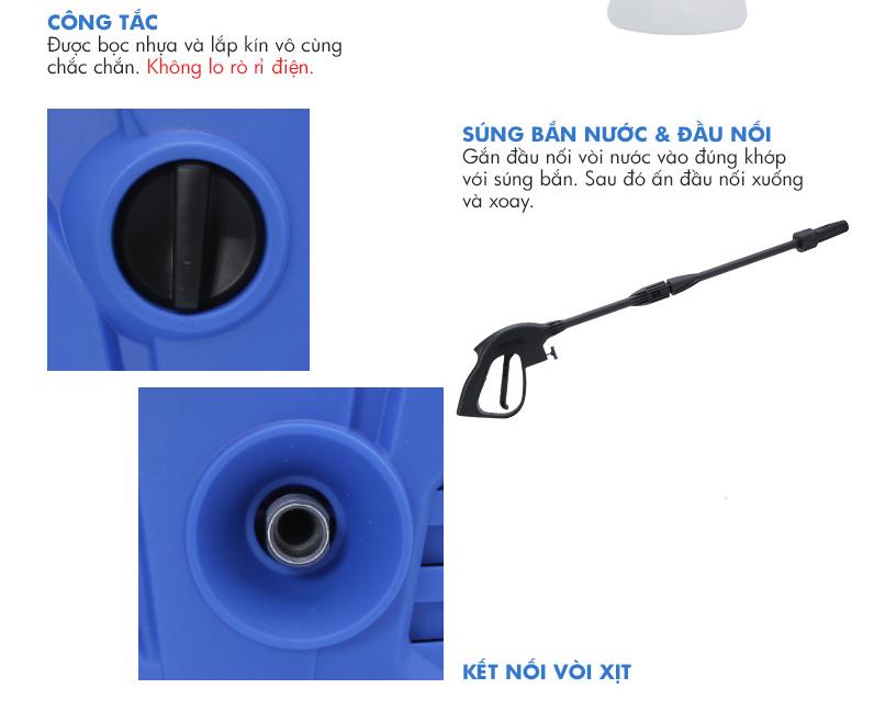 Máy rửa xe gia đình tự hút nước Kachi MK 2020