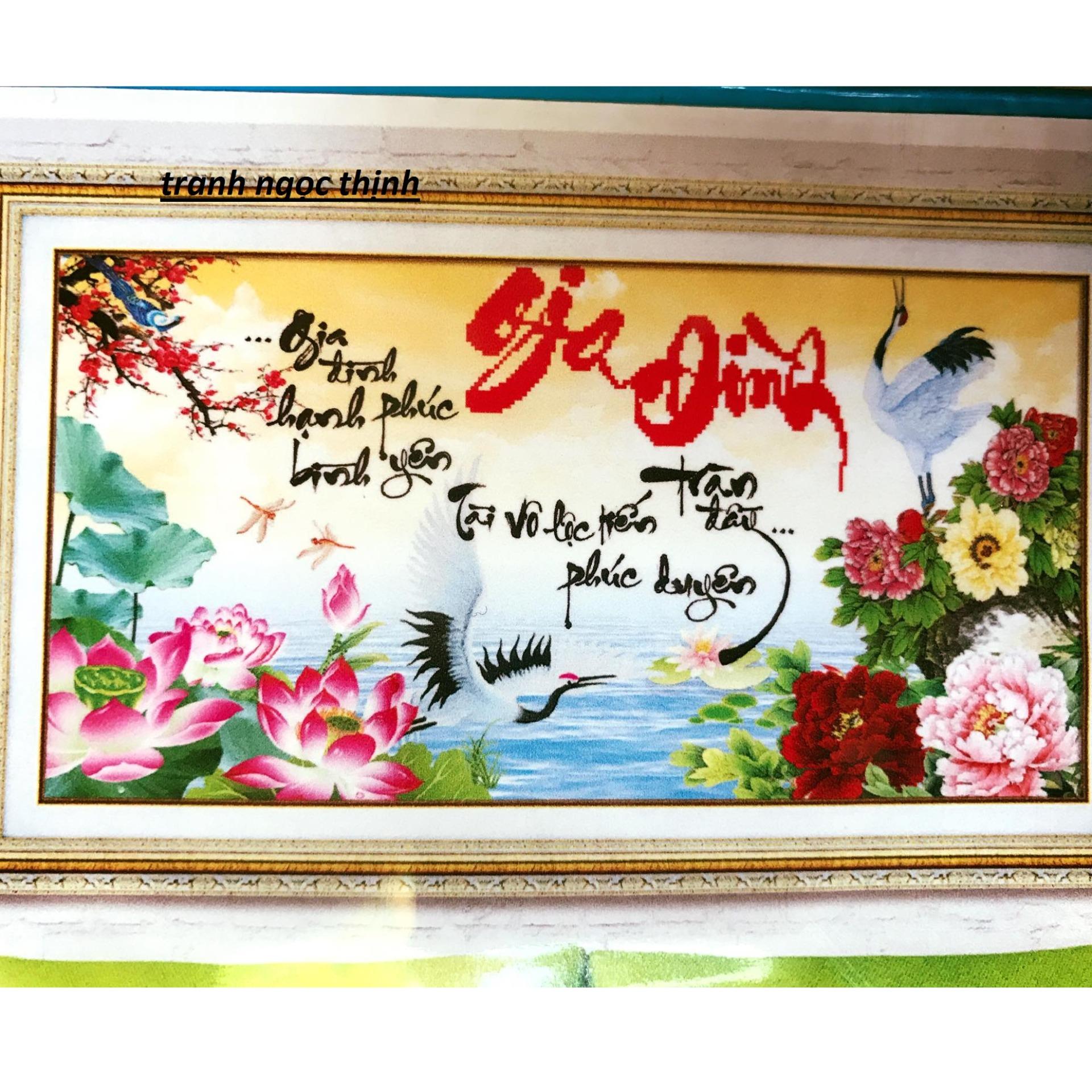 Tranh Thêu Cao Cấp 5D- Thư Pháp Chữ Gia Đình 03- Tranh Ngocthinhshop |  Lazada.Vn