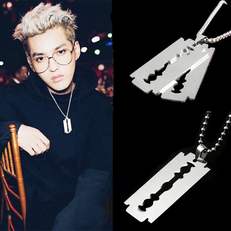 Vòng Cổ Lưỡi Lam Titan Phong Cách Âu  Mỹ VCLUOILAM02