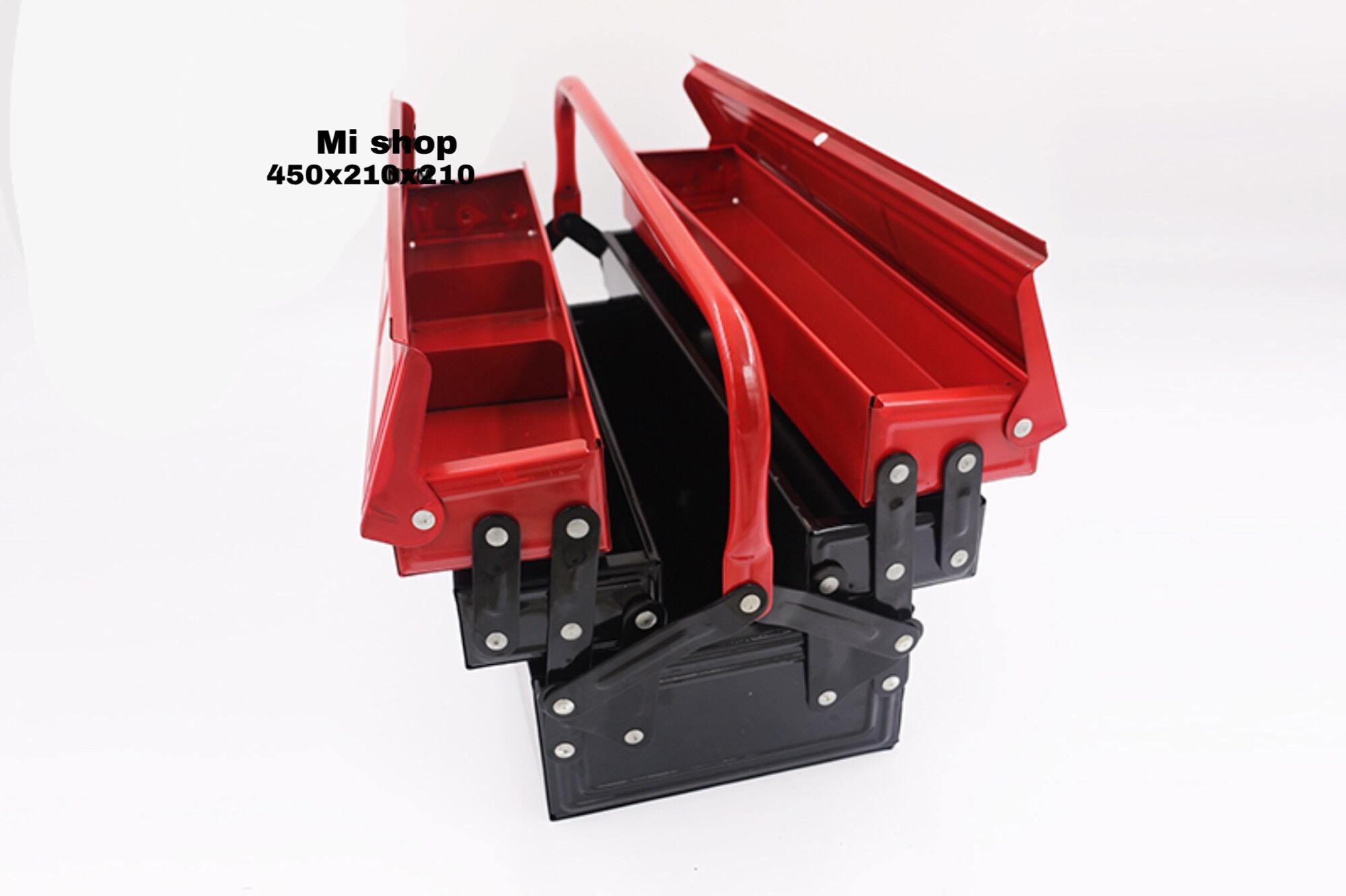 Hộp Đựng Dụng Cụ Sắt Đỏ Đen Đa Năng Cỡ Lớn(450x210x210mm)