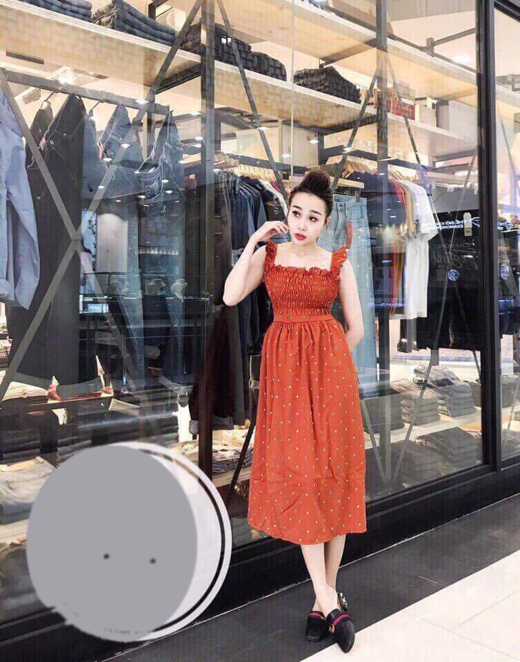 Đầm nữ xòe thắt nơ sau lưng tay ngắn cổ vuông thời trang xuân hè phù hợp đi làm đi chơi Đ14