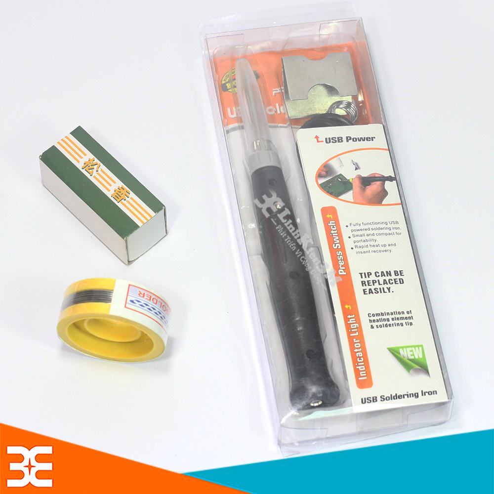 Combo Mỏ Hàn USB 5V 8W ( Tặng 01 Thiếc Rosachi Và 01 Hộp Nhựa Thông )