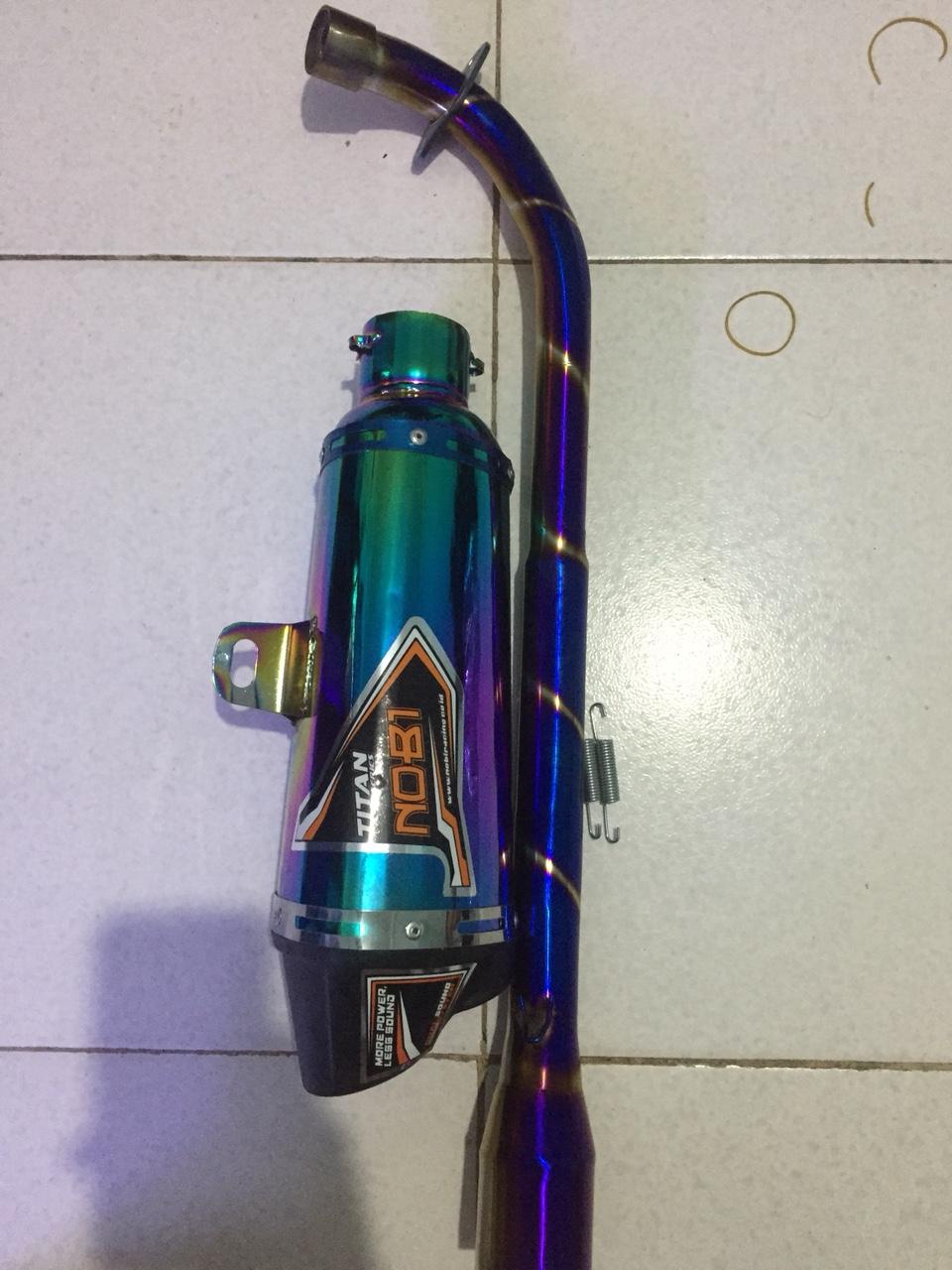 Pô NOBI 2 nòng kèm cổ titan gắn xe Wave, Dream, Sirius, Cub