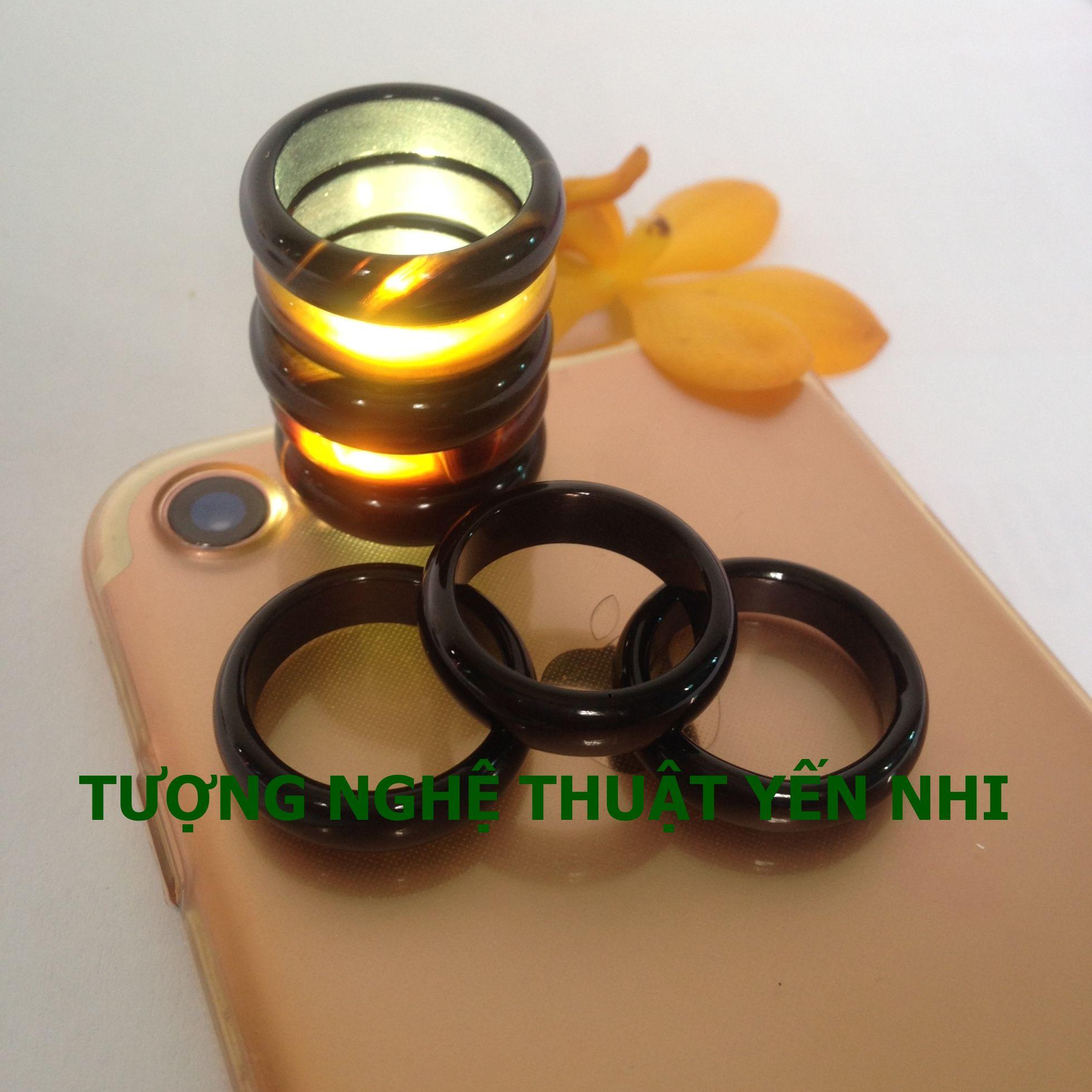 Nhẫn Mã não đen ( thiên nhiên 100%)