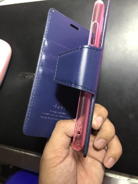 Bao da Sharp Aquos S2 chất liệu da cao cấp, sang trọng, có ngăn chứa thẻ, nắp gập chống đỡ xem phim
