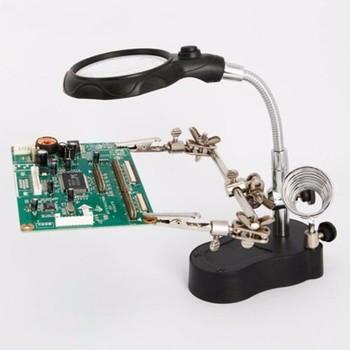 Kính lúp kẹp board sửa chữa đa năng có đèn 2 led