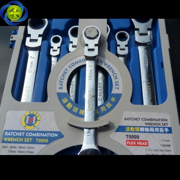 [HCM]Bộ cờ lê vòng miệng tự động lắc léo C-Mart T0009 7 cây