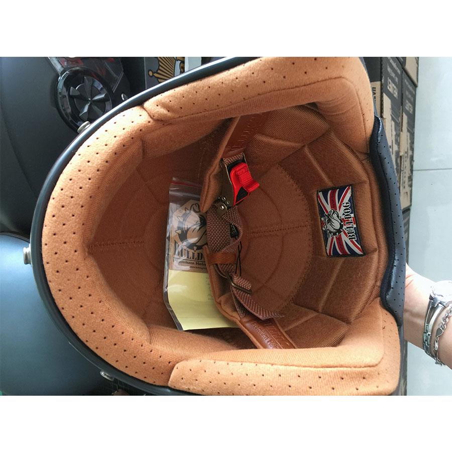 NÓN BẢO HIỂM 3/4 BULLDOG PERRO VERSION 3 ĐEN BÓNG