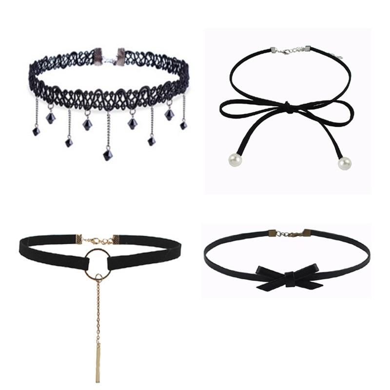 Bộ 4 vòng cổ choker nơ cho bạn nữ điệu đà