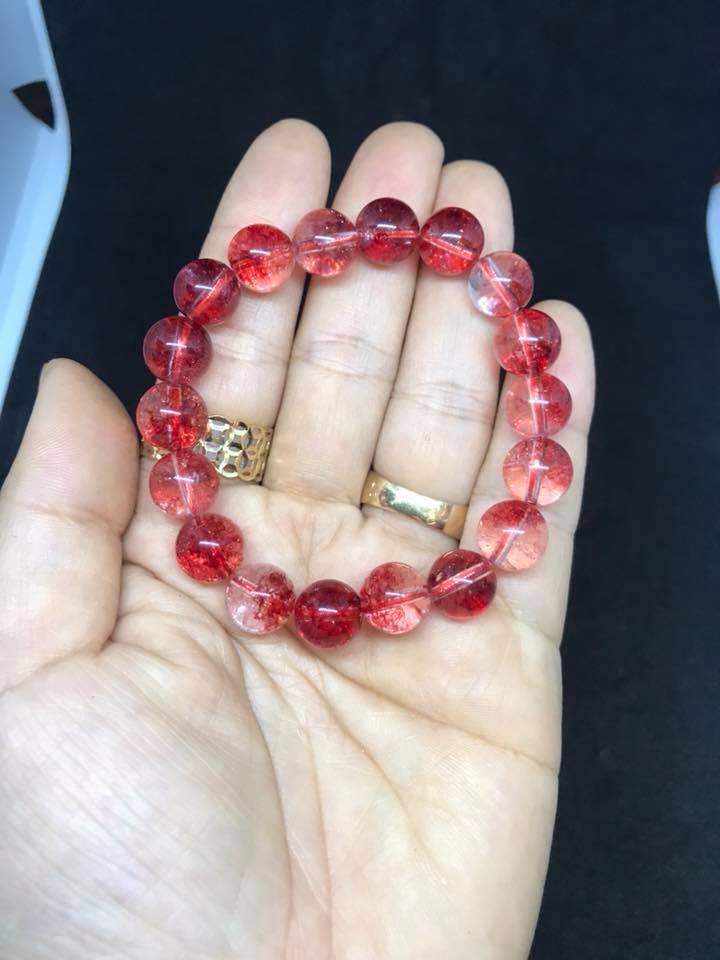 [HCM]VÒNG TAY THẠCH ANH ƯU LINH ĐỎ 10LY( TẶNG KÈM HẠT VÀ DÂY THAY THẾ )