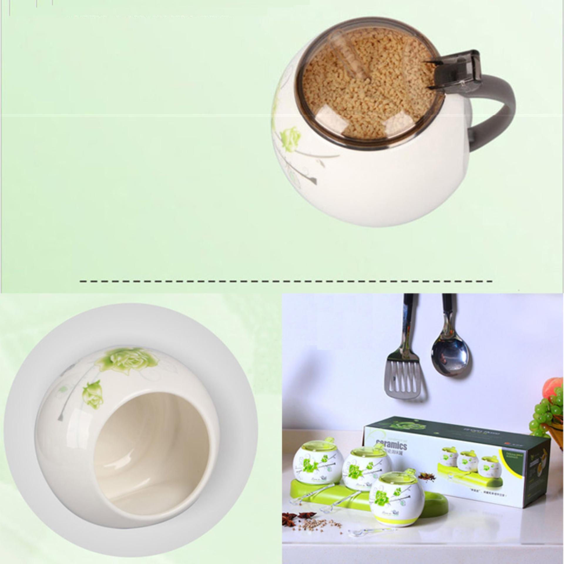 Bộ 3 lọ sứ đựng gia vị