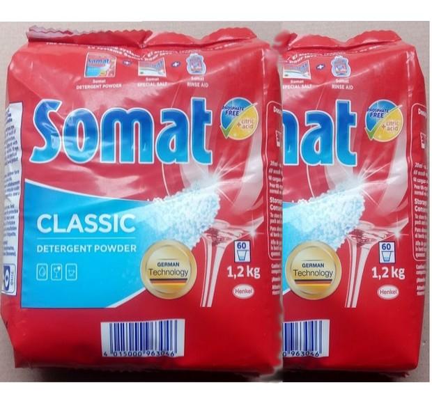 Combo 2 bột rửa chén Somat 1,2kg