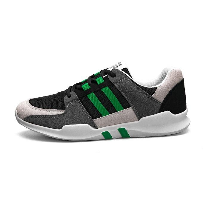 Giày Sneaker Nam Đen 2 Sọc Xanh Thể Thao