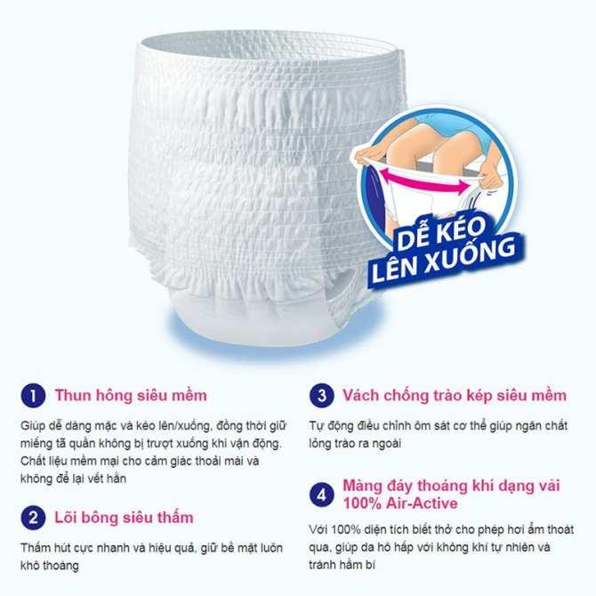 [HCM]Tã quần Caryn mỏng nhẹ M16 (60-85CM)-Mẫu Mới Giao Diện Mới
