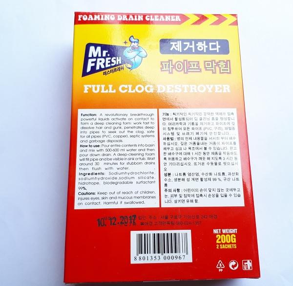Hộp bột thông cống Mr Fresh Hàn Quốc 200g GT798