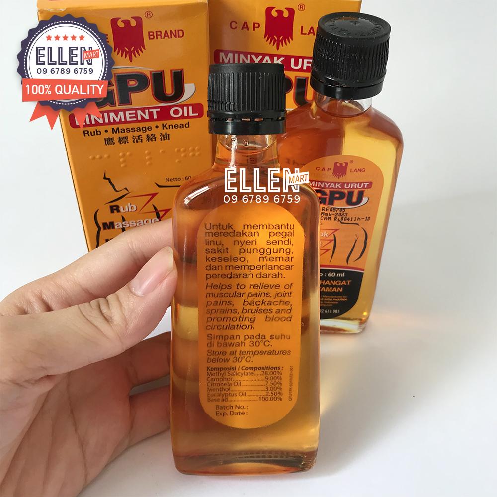 Dầu gừng xoa bóp GPU Liniment Oil Indonesia 60ml