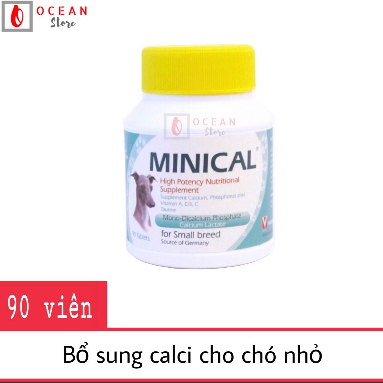 Thức ăn bổ sung canxi và photpho cho chó nhỏ, mèo - Calci Minical 90 viên