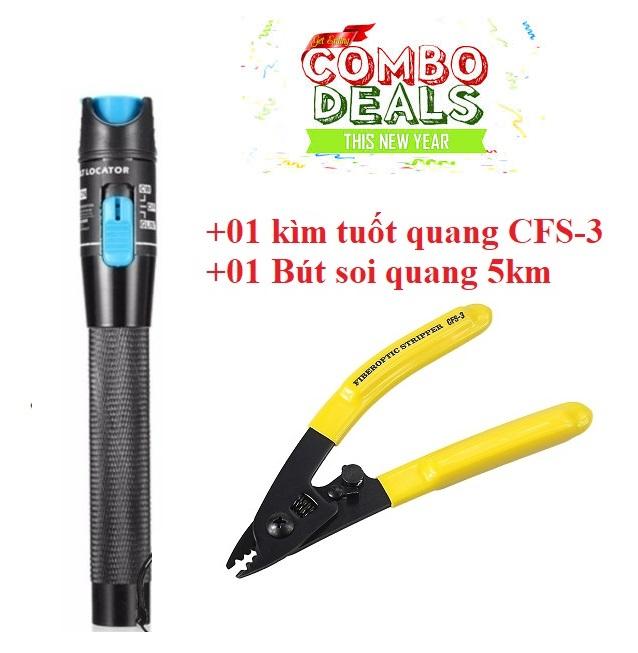 Bút soi quang 5km và Kìm tuốt sợi quang CFS-3 - CB06