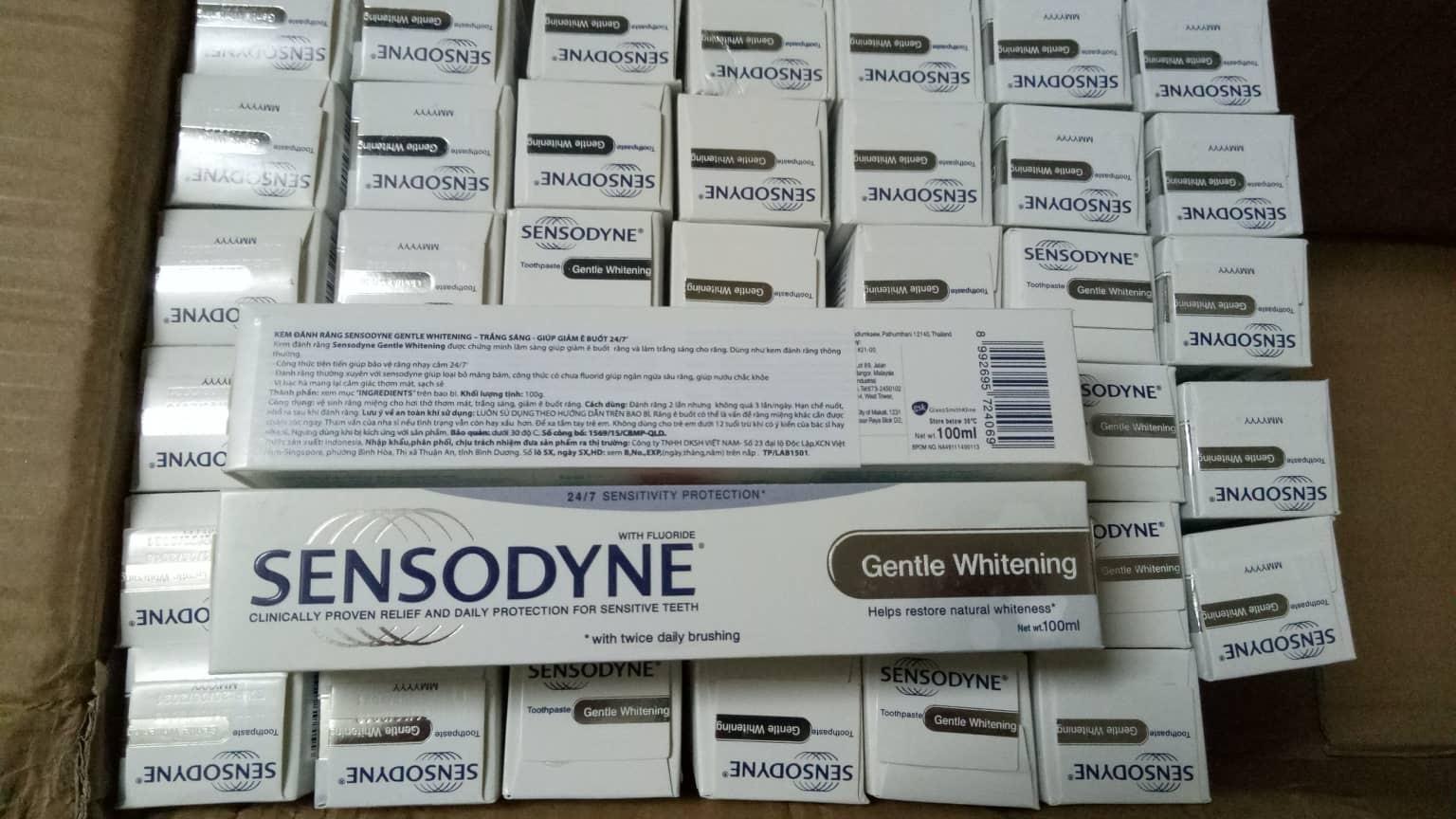 combo 12 tuýp kem đánh răng sensodyne 100g các màu( có tem phụ)