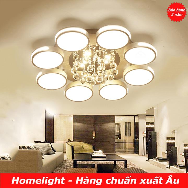 Đèn ốp trần Homelight - Đèn ốp trần Pha Lê OPLADY05-8 (3 màu - Dimmer)