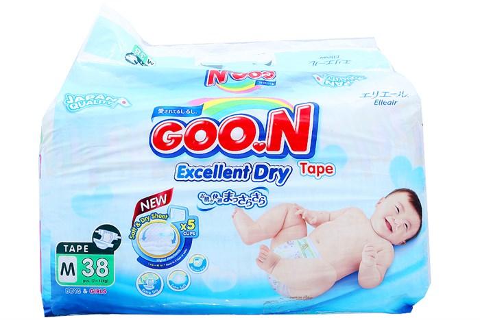 Bỉm dán goon slim NB48, S44, M38, L32, XL30