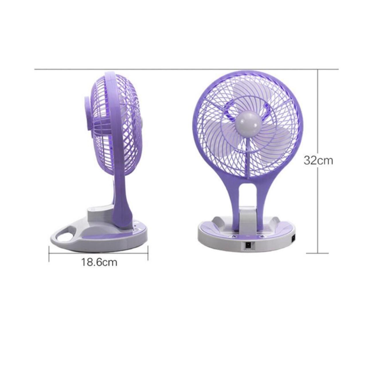 QUẠT SẠC 3 CÁNH CÓ ĐÈN LED 2 CẤP ĐỘ