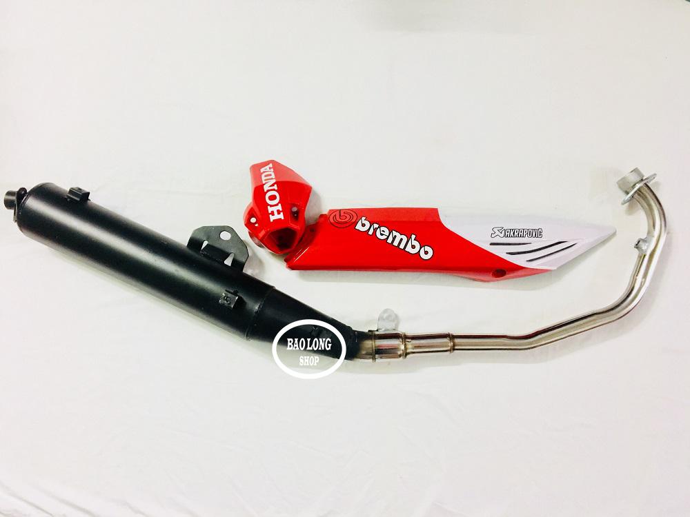 Pô Winner 150 móc sẵn tiếng ấm + ốp pô màu đỏ