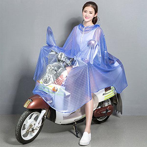 Áo mưa chấm bi cánh dơi 1 đầu