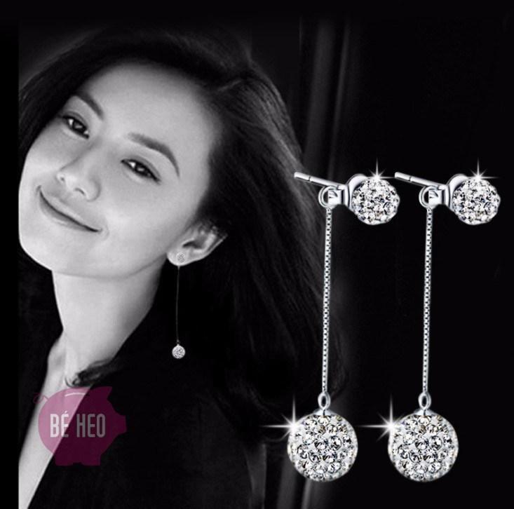 Freeship Bông tai trái châu 2 trong 1 Hàn Quốc