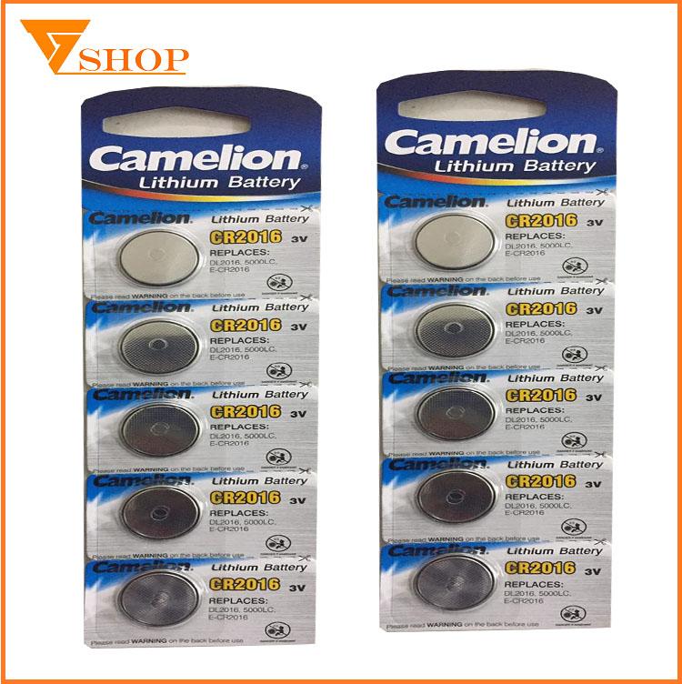 Combo 5 viên Pin CR2016 Camelion Lithium 3V chính hãng