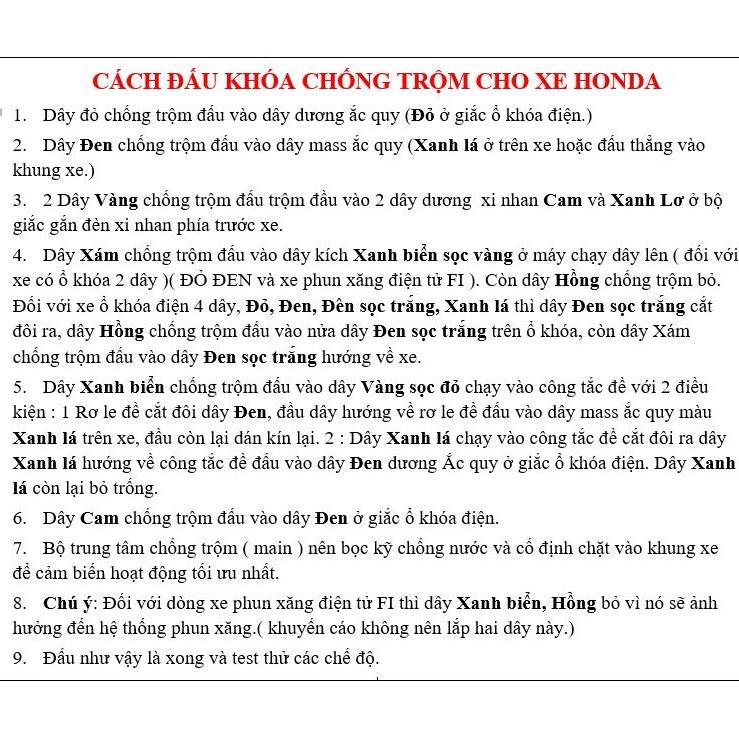 khóa chống trộm xe máy 4 nút -  remote liền chìa ( phôi chìa yamaha )