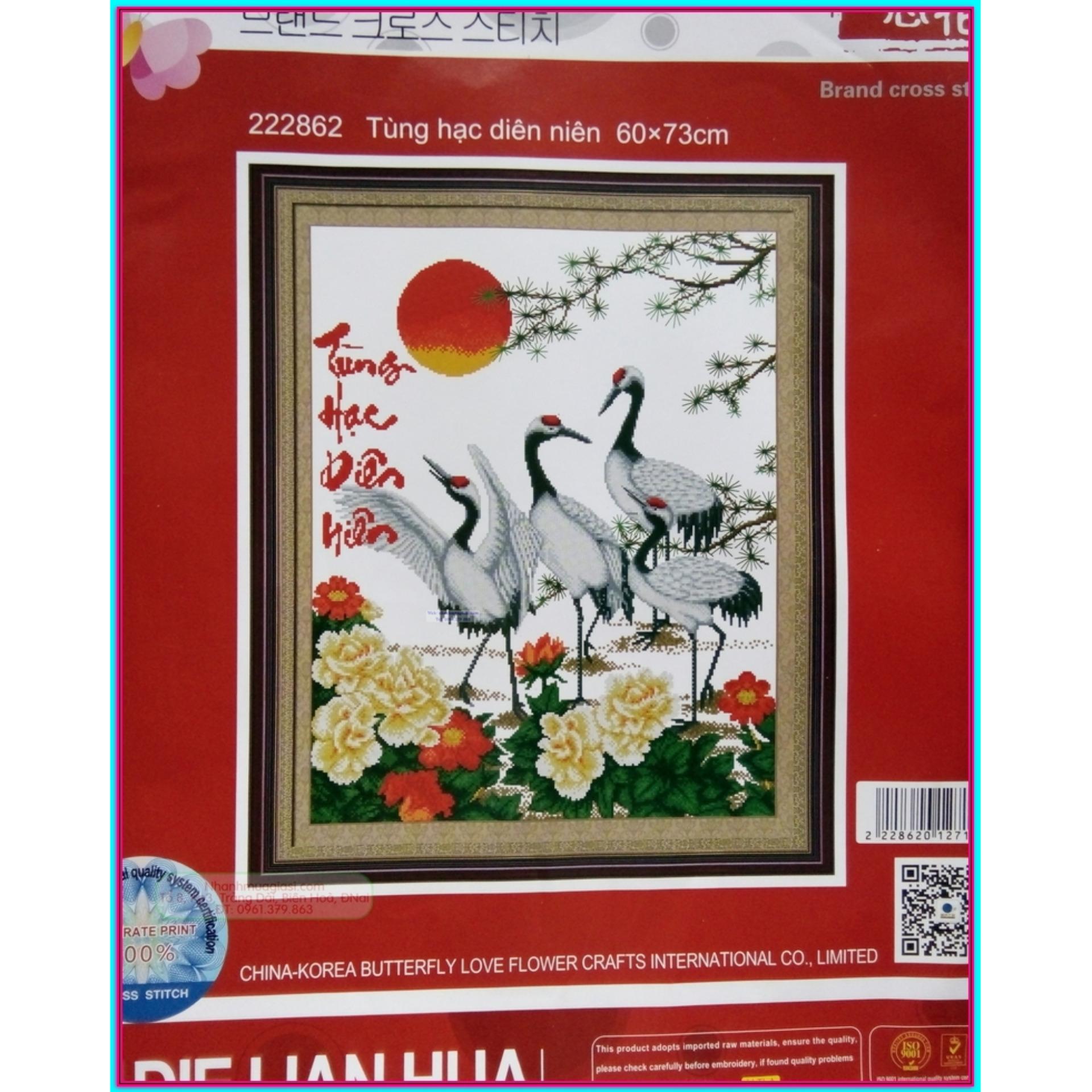 Tranh thêu chữ thập tùng hạc diên niên-DLH-222862-Ngọc Thịnh